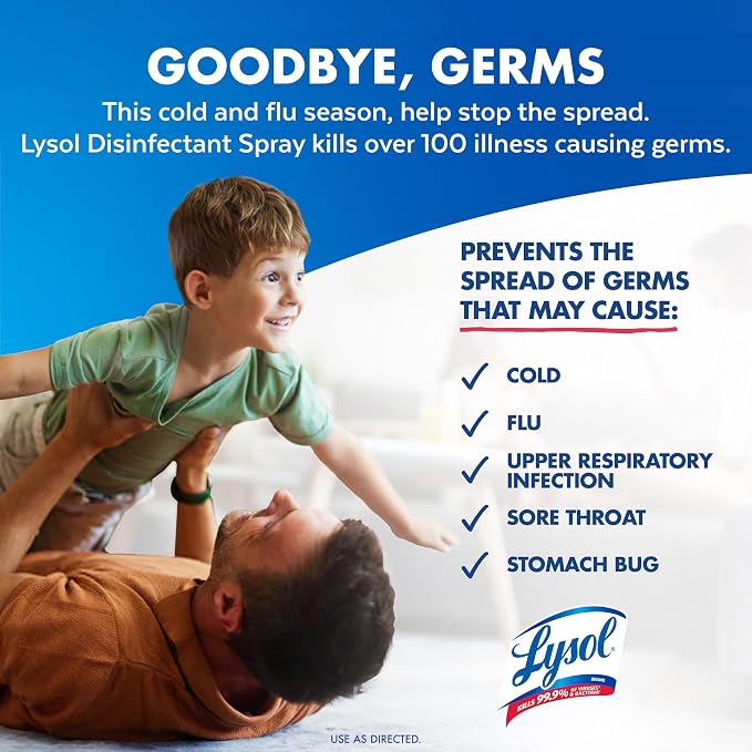 Lysol Disinfectant Spray, Household Cleaning Supplies, Disinfecting Multi-Purpose Room Spray, Antibacterial Sanitizer, Deodorizer, Kills Hantavirus, Crisp Linen, 19 Fl Oz (Pack of 2)