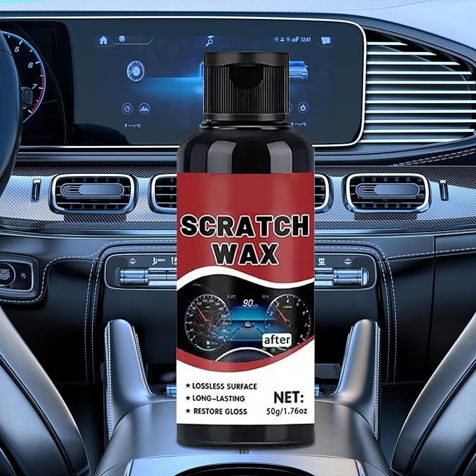 Car Interior Trim Restorer – 50g Scratch Repair Wax Polishes, Plasticc Dashboard Conditioner, Surfaces Renewal Cream | Automotive Detailer for Console Panel, Instrument Cluster, Upholstery Screen