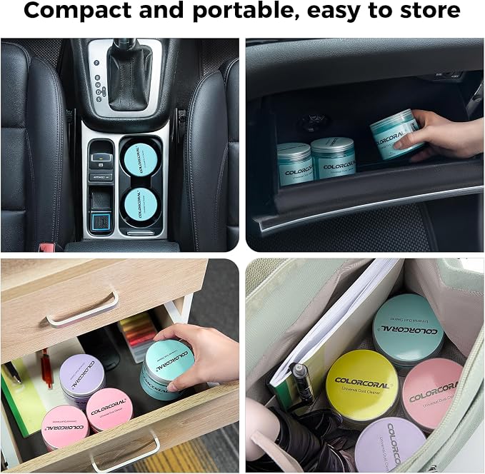 ColorCoral Car Cleaning Gel Universal Gel for Car Vent Cleaner Cleaning Putty Auto Detailing Car Interior Dust Cleaning Kit for Auto Seat, Christmas Stocking Stuffers for Adults Men Women Kid 160g | Blue Car putty for cleaning Interior Auto Seat Car Ve...