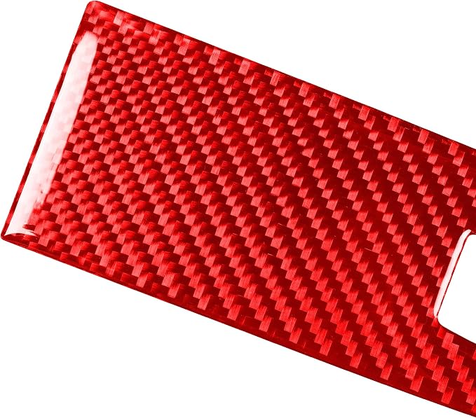 Red Real Carbon Fiber Trim for Ford Mustang Accessories | for GT Shelby 2005 2006 2007 2008 2009 Window Lift Panel Interior Thick Overlay Decal - A