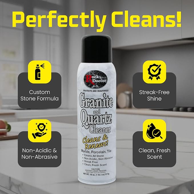 Rock Doctor Granite Cleaner, Cleans& Renews Surfaces, Granite/Marble Countertop Cleaner, Cleaning Spray for Vanity, Table Top, Kitchen Counters, Stone Surfaces 18 Fl Oz Pack of 2