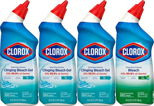 Clorox Toilet Bowl Cleaner with Bleach Variety Pack - 24 Ounces - Pack of 4 (Package May Vary)