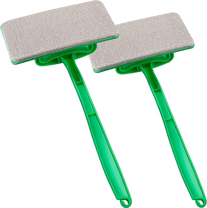 MyLifeUNIT Mesh Screen Cleaner, Detachable Window Screen Cleaning Brush | 2-Pack, 7.87-Inch Wide Brush Heads, Windows Screen Cleaner Washing Tool, Wet and Dry Dual-Use, One Brush Double Sides Clean