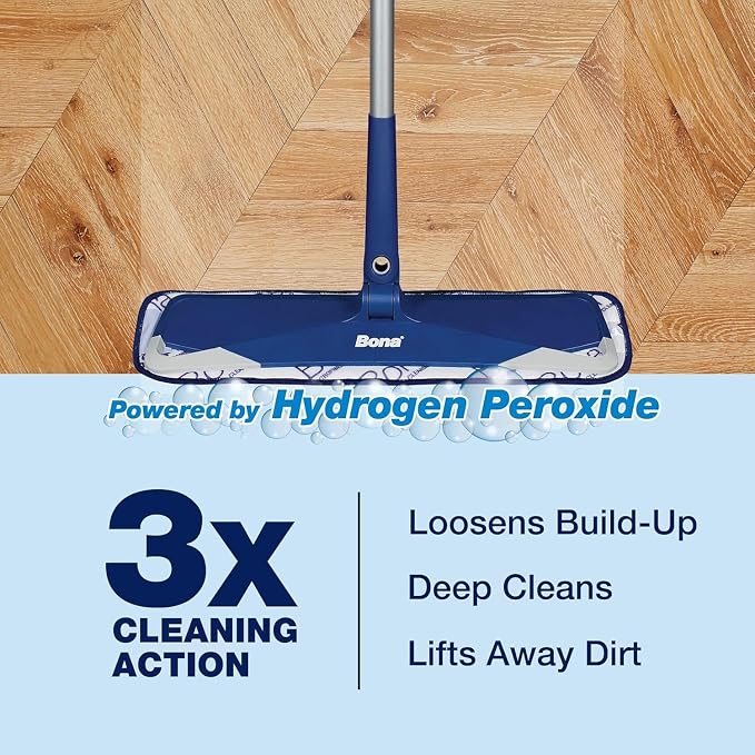 Bona PowerPlus Hardwood Floor Deep Cleaner Spray - 32 fl oz - Refillable | Oxygenated Formula and Residue-Free Floor Cleaning Solution - for Wood Floors