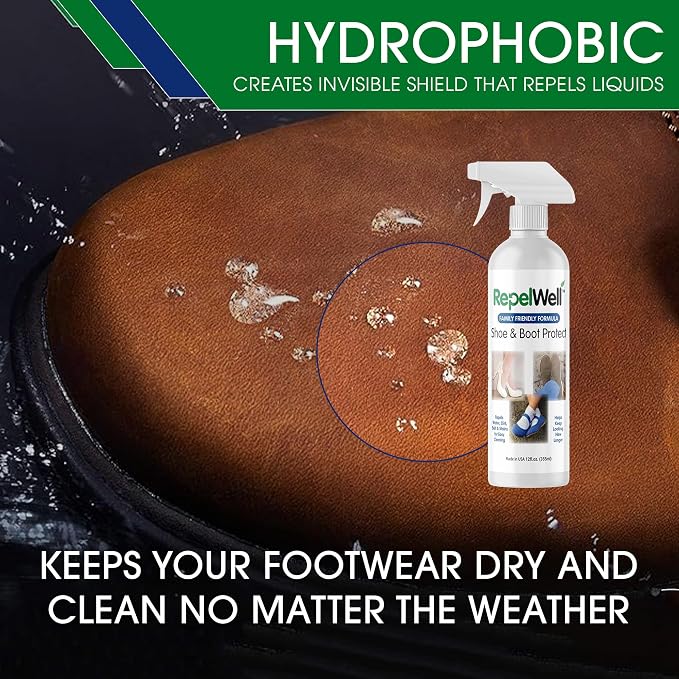 Non Toxic Shoe & Boot Protector Spray, Water & Stain Repellent, 12 oz | Helps repel water, mud, salt, dirt and everyday stains from shoes and boots.