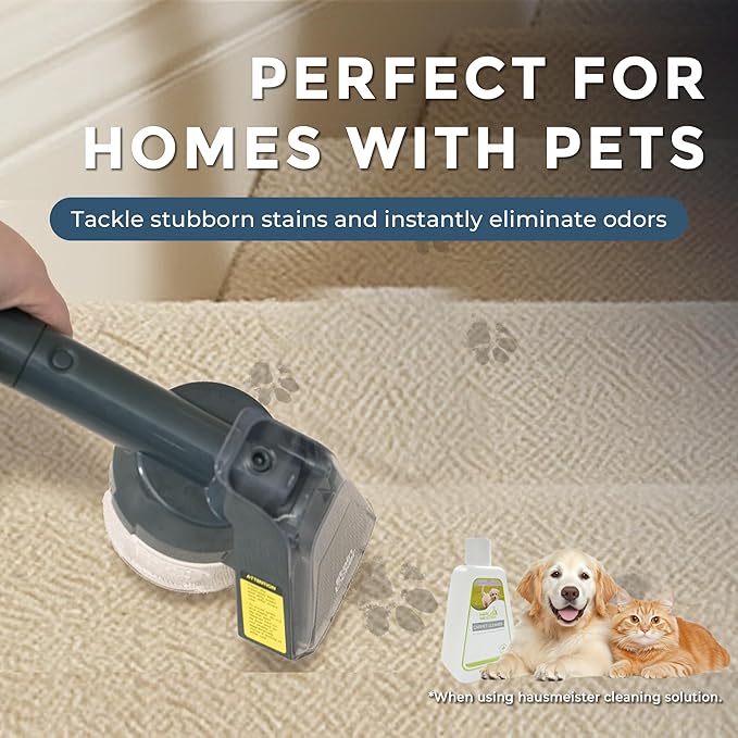 Hausmeister Hydroflex Pro Portable Carpet Cleaner and Pet Stain Remover, Upholstery Spot Cleaner Machine for Couch, Car Interior, Deep Cleaning Vacuum (Machine + 1 Solution & multi attachments)