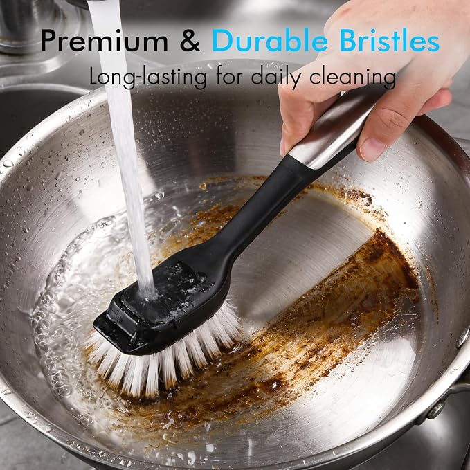 Dish Brush Refill for OXO Steel Dish Brush - 4 Pack Dish Brush Cleaning Replacement Head