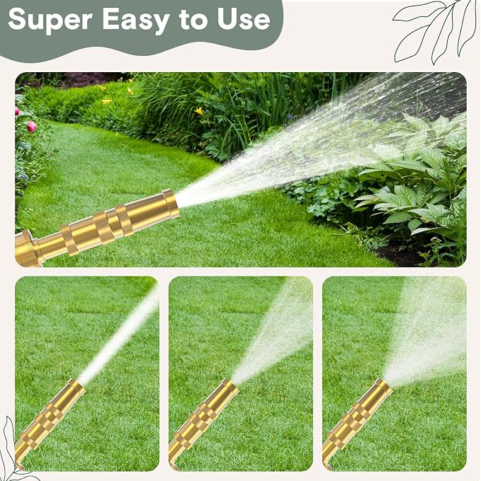 Twinkle Star Brass Twist Hose Nozzle, Hose Shut Off Valve, 3 Pack | 3/4" GHT Heavy-Duty Connector 3 Pack, On-Off Valve, Leakproof Operation