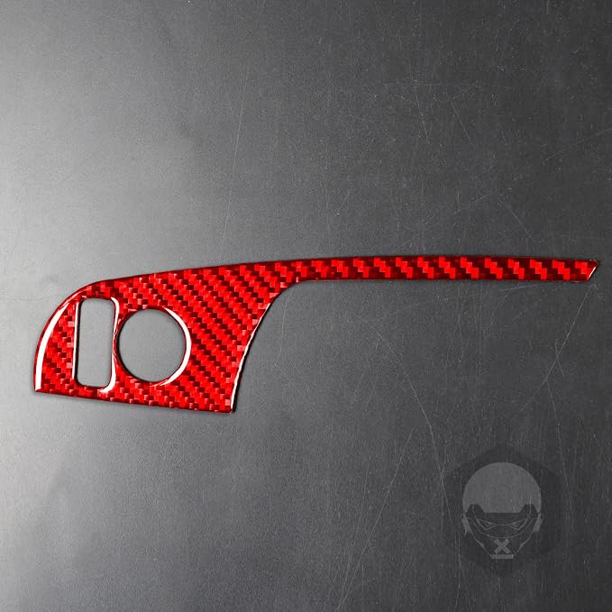 Red Real Carbon Fiber Trim for Nissan Rogue Accessories | for 2014-2020 / Rogue Sport 2017-2022 Side Mirror Control Sticker Interior Thick Overlay Decal