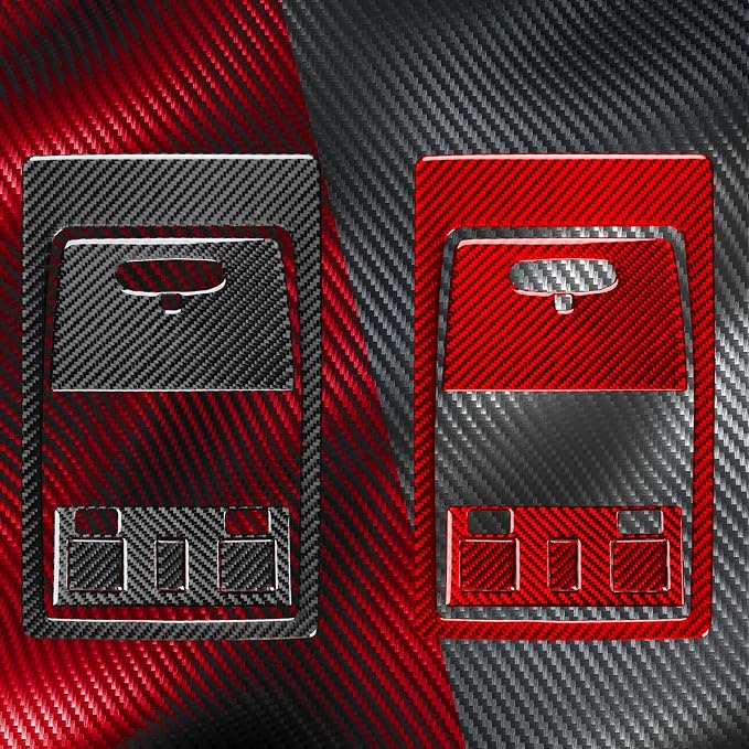 Fit for Cadillac Escalade ESV 2007-2014 / EXT Hybrid 2009-2013 | Real Carbon Fiber | Accessories | Trim Set Reading Light Panel Cover | Stickers | Self-adhesive | Thick Overlay