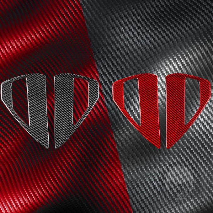 Red Real Carbon Fiber Trim for Tesla Accessories | for Model 3 2017-2022 / Model Y 2020-2024 Rear Tail Light Charging Port Sticker Interior Thick Overlay Decal