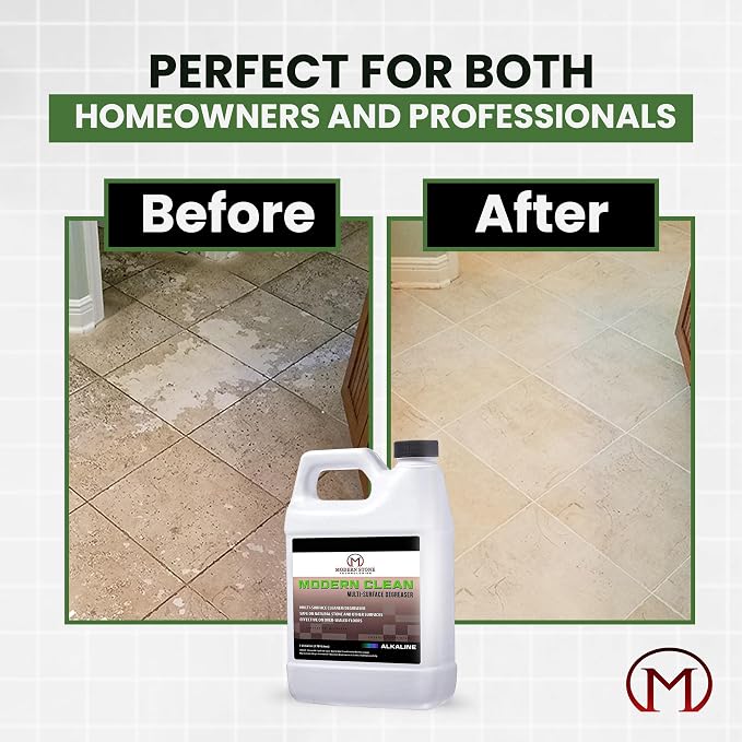 Modern Clean – Professional Alkaline Stone, Tile & Grout Deep Cleaner & Degreaser Concentrate (Dilution-Based Strength)