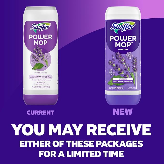 Swiffer PowerMop Floor Cleaning Solution with Lavender Scent, Triple Pack