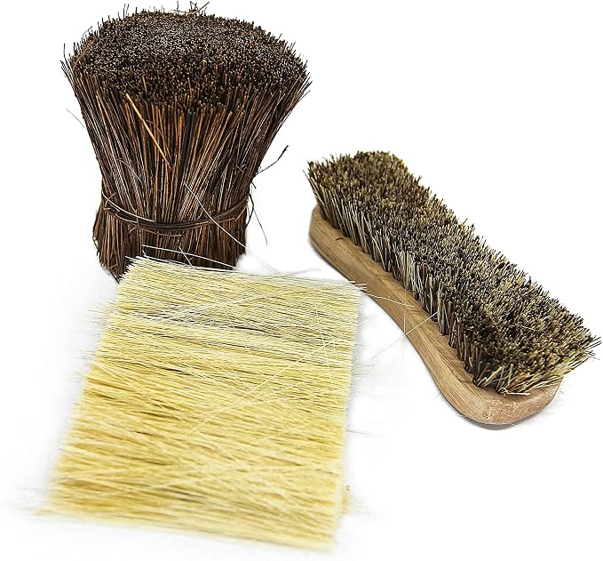 All-Natural Wooden Scrub Brush Set – 12 Pack | Heavy-Duty Palmyra Bristle Cleaning Brushes for Commercial and Industrial Use | Floor, Tile, Grout and Workshop Scrubber | Bulk Cleaning Supply