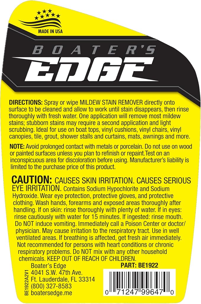 BOATER'S EDGE Mold & Mildew Stain Remover – 22 OZ (BE1922)