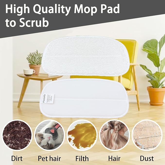Reusable Steam Mop Pads Set, 5 Pack Steam Mop Pads & 5 Universal Microfiber Cloths, Compatible with KGHKGH, Sprobil, Rvwsx Steam Mops or Cleaners, Washable Replacement Pads for Floor Cleaning