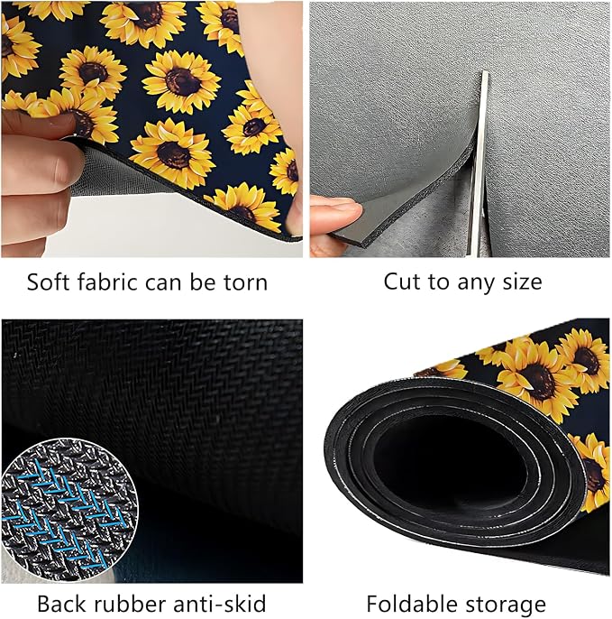 Sunflower Kitchen Decor,Dish Drying Mat Absorbent Kitchen Drying Mat Easy To Clean Dish Mat(sunflower) (16inches*18inches)