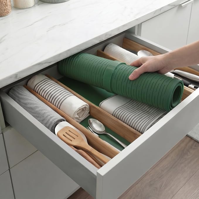 MicoYang Silicone Dish Drying Mat for Multiple Usage,Easy clean,Eco-friendly,Heat-resistant Silicone Mat for Kitchen Counter or Sink,Refrigerator or Drawer Liner Green 2XL 24 inches x 18 inches