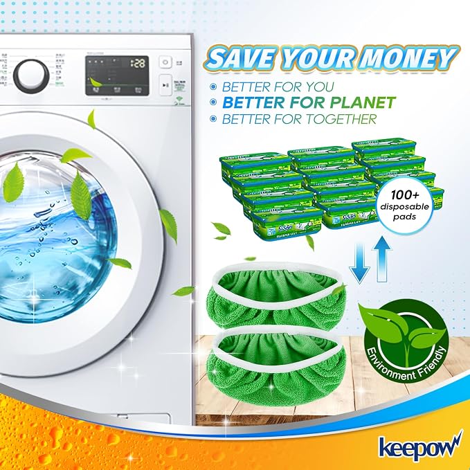 KEEPOW Reusable Wet Pads Compatible with Swiffer Sweeper Mop, 16 Pack | Dry Sweeping Cloths, Washable Microfiber Wet Mopping Cloth Refills for Surface/Hardwood Floor Cleaning