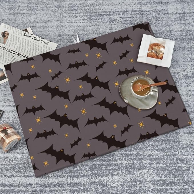Star Bats Witchy Dish Drying Mat For Kitchen Counter, Super Absorbent Microfiber Dish Drying Pad, Kitchen Gadgets For Easy Clean Multi-Use Large 18"x24"