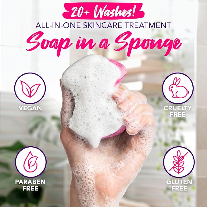 Spongables Pedi Scrub Foot Exfoliating 5+ Wash Travel Sponge, Lavender, 6 Count