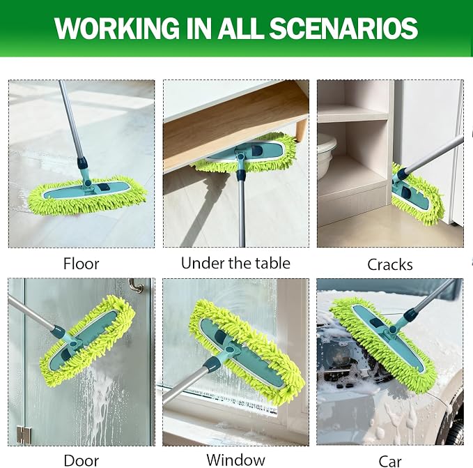4PCS 13''~16'' Microfiber Dust Mop Pads Compatible with Leifheit 55210 | Reusable Mop Refills,Replacent Wet Mopping Pad & Washable Dry Sweeping Cloths for Hardwood Floor/Tile/Marble Cleaning