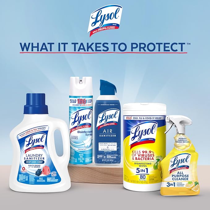 Lysol Power Limescale Remover Bathroom Cleaner Spray, Hard Water Stain Remover, Disinfecting Multipurpose Cleaner for Shower & Bathtub, Tough on Lime & Calcium, 0% Bleach, Atlantic Fresh Scent, 32oz