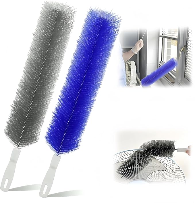 Bendable Microfiber Head, 2026 Fan Cleaner Brush Reusable Dust Remover Washable ldeal for Electric Fans Air Conditioning, Home Car Vents, Curtain (Mixed 2 Pcs)