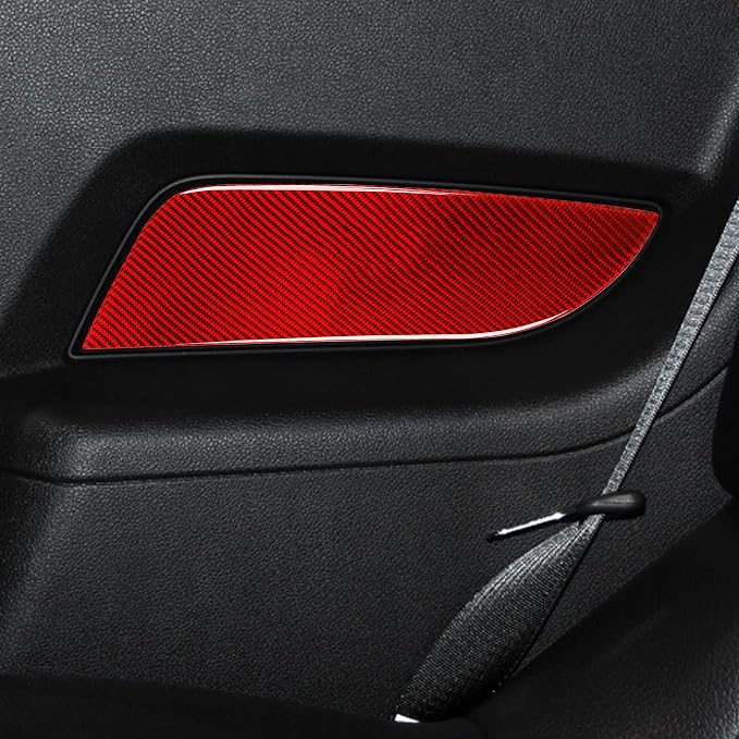 Real Carbon Fiber Trim for Ford Mustang Accessories | for 2009 2010 2011 2012 2013 2014 Inner Door Panel Cover Interior Thick Overlay Decal 4PCs