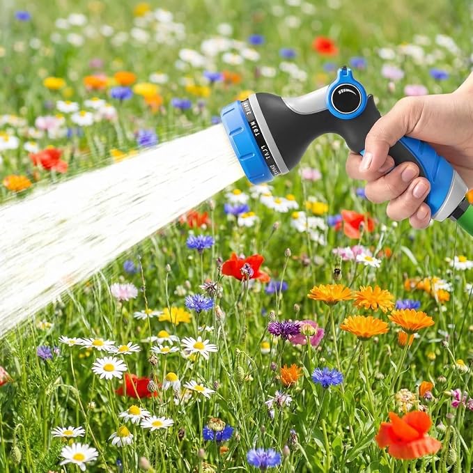 Garden Hose Nozzles,Hose Spray Nozzle with Adjustable 10 Watering Patterns | Slip Resistant High Pressure Thumb Control Water Hose Nozzle Sprayer for Plants & Lawns Watering Car Washing and Pet Bathing