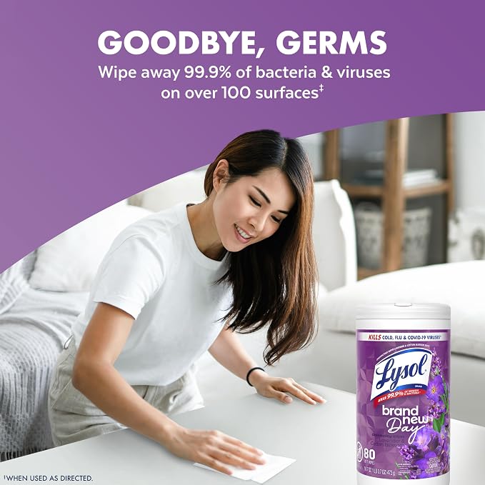 LYSOL Disinfecting Wipes, Multi-Surface Cleaner, Lemon, 80 ct. (3 Pack)