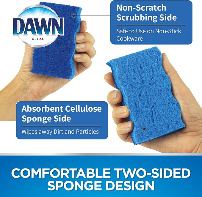 Dawn Non-Scratch Scrubber Sponges, Blue (Pack of 6)