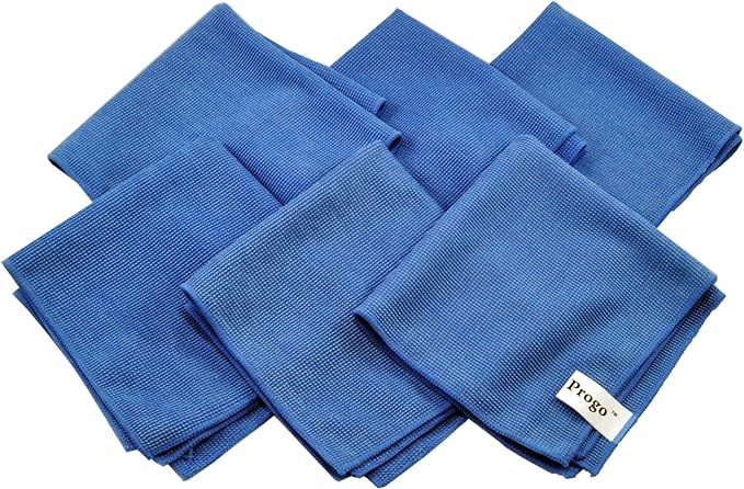 Progo Microfiber Cleaning Cloths for LCD/LED TV, Laptop Computer Screen, iPhone, iPad and More. (6 Pack)
