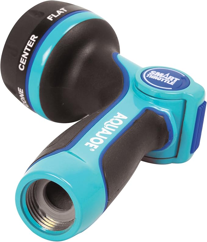 Aqua Joe AJHN102 Heavy-Duty Metal Multi-Function Hose Nozzle with Smart Throttle and 7 Sprayer Patterns