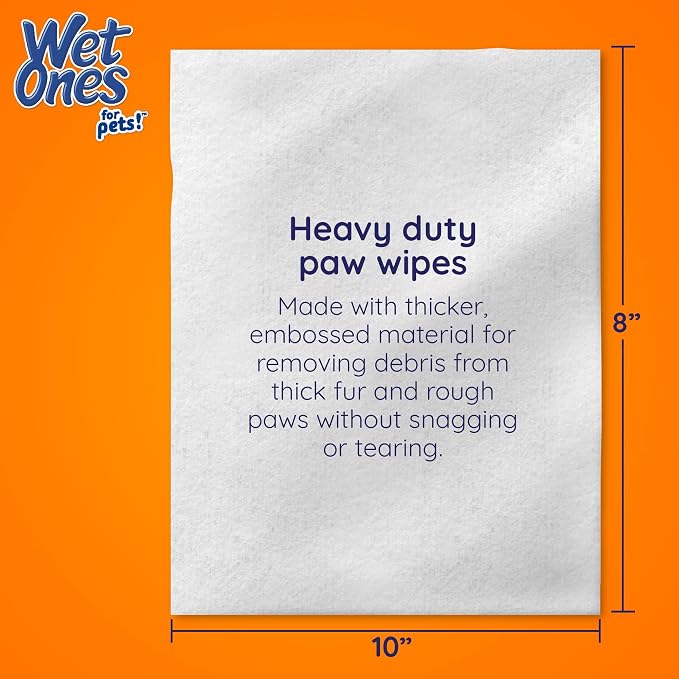 Wet Ones for Pets Antibacterial Heavy Duty Dog Paw Wipes with Tropical Splash Scent - Kills 99.99% of Germs, Thick Durable Disposable Paw Wipes for Dogs, 50 Count