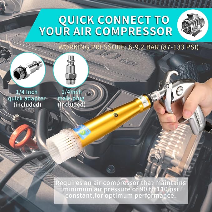 GOCCIDA High Pressure Car Cleaning Gun Air Blow Gun for Car Detailing | Tornado Dry Cleaning Gun Pro Auto Detailing Tool Quickly Removes Surface Dirt and Dust Air Gun Works with Air Compressor