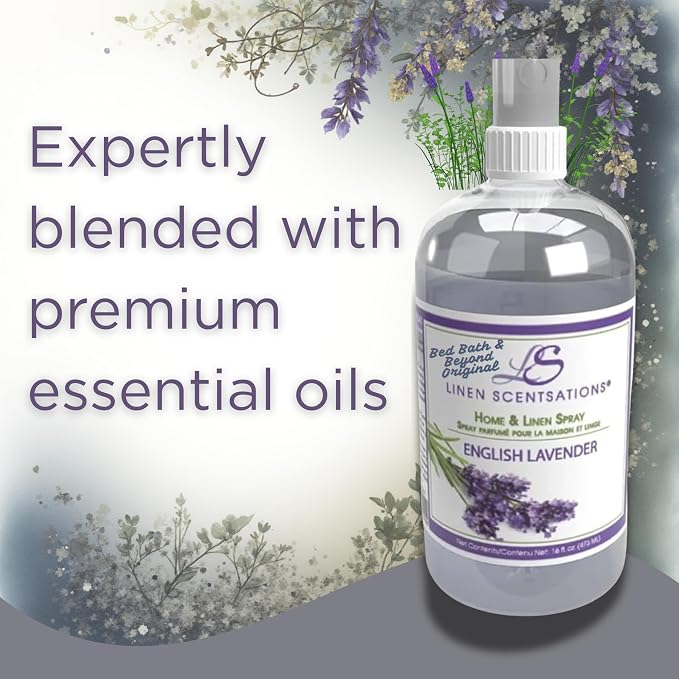English Lavender Linen Spray - Natural Room and Fabric Freshener | 2 Pack, 32oz Total, Odor Eliminator & Freshener, For Bedding, Clothes, Room & Pillow