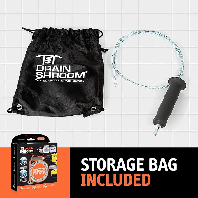 DrainShroom DSSNK070 Revolutionary Tub and Sink Snake Auger Clog Remover for Bathroom Drains, 42 Inch, Stainless