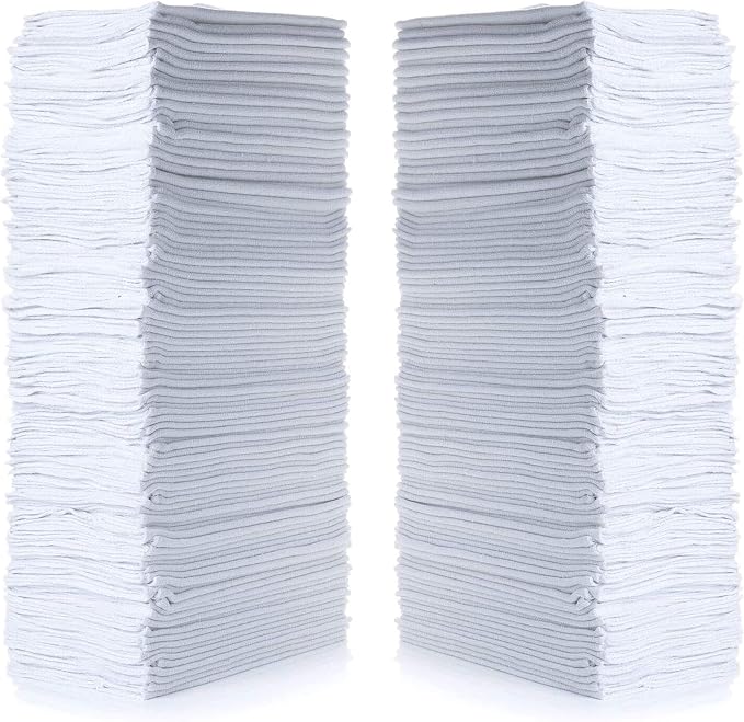 Simpli-Magic Cotton Shop Towels 14"x12" (145 Pack) – Reusable Cleaning Shop Rags for Automobiles, Industries, Garage and Homes (White)