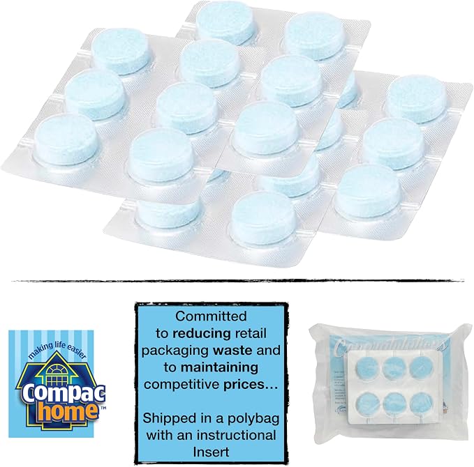 COMPAC HOME Plink Advanced Drain Cleaner & Deodorizer - Hard Water Scale Removal Technology with Fresh Lemon Scent, Family Size Bulk Pack for Kitchen Sinks & Garbage Disposals, 24 Tablets