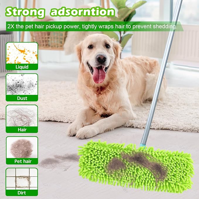 4PCS 13''~16'' Microfiber Dust Mop Pads Compatible with Leifheit 55210 | Reusable Mop Refills,Replacent Wet Mopping Pad & Washable Dry Sweeping Cloths for Hardwood Floor/Tile/Marble Cleaning