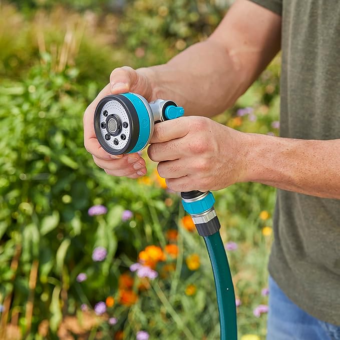 Gilmour Heavy Duty Thumb Control Garden Hose Nozzle with 8 Pre-set Spray Patterns, Water Hose Nozzle for Watering Garden or Lawn