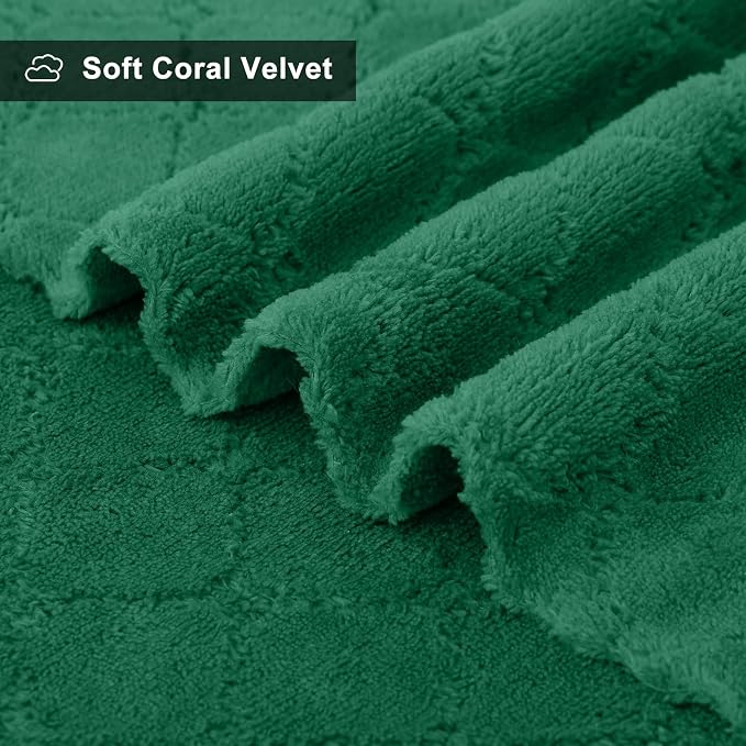 Homaxy 12 Pack Dish Towels for Kitchen (13 x 19 Inches, Dark Green), Super Soft and Absorbent Coral Velvet Dish Cloths for Washing Dishes, Nonstick Oil Fast Drying Microfiber Cleaning Cloth
