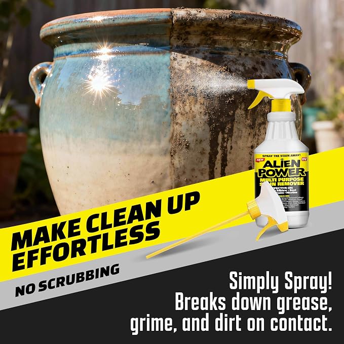 Alien Power 72 OZ Instant Stain Remover Spray for Black Mold and Mildew | All Purpose No-Scrub Cleaner for Bathroom & Household Surfaces, Tiles, Wall & Washing Machines - 3 Packets (Makes 72 Fl Oz)