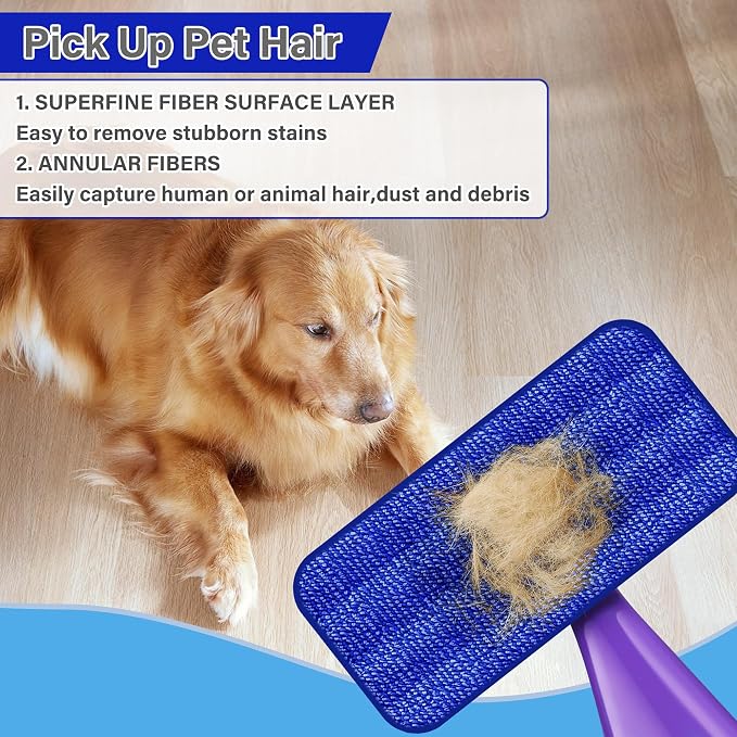 Reusable Mop Pads for Swiffer WetJet, Wet Pads Refills for 12'' Spray Mop, Microfiber Refill Machine Washable Up to 100+ Floor Cleaning for All Kinds of Floor Types, 7 Pack