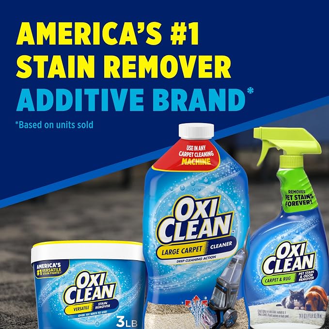 OxiClean Large Carpet Cleaner Liquid Solution, 64 fl oz | Steam Cleaning Machines, Carpet Cleaner Solution, Carpet Shampoo, Deep Cleans Carpet Fibers