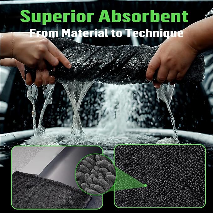 Deedlite Bath Wipes Shower Cleaning Cloths, Premium Car Drying Towel | Ultra Absorbent Twisted-Loop Design| Microfiber Towel for Car, Shower Cabin, Household
