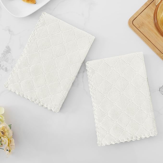 Homaxy 12 Pack Dish Towels for Kitchen (13 x 19 Inches, White), Super Soft and Absorbent Coral Velvet Dish Cloths for Washing Dishes, Nonstick Oil Fast Drying Microfiber Cleaning Cloth