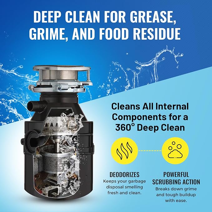 Bastion Garbage Disposal Cleaner Deodorizer Tablets - 24 Pack (1 Year Supply) Powerful Foaming XL 15g Fresh Citrus-Scented Foam Freshener Tabs Clean, & Eliminate Garburator Disposer Sink Odors