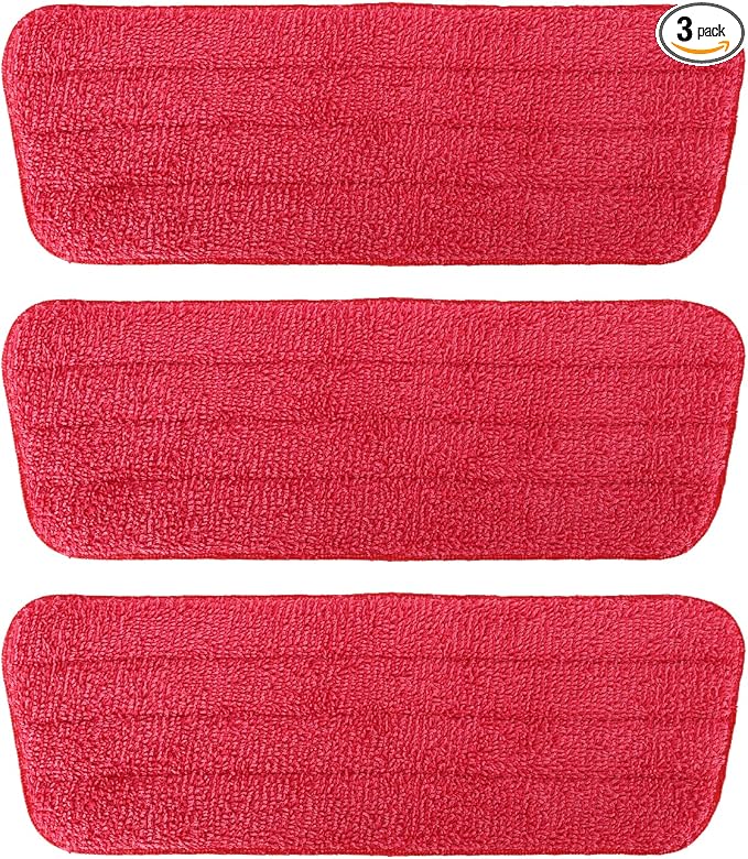 TreeLen 3 Packs Microfiber Mop Pads Spray Mop Replacement Heads Wet/Dry Floor Cleaning Refill Mop Pads Compatible with Rubbermaid Reveal,Swiffer PowerMop Refill,Libman